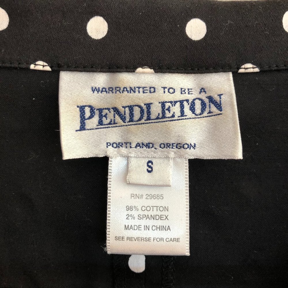 Pendleton Polka Dot Button Down Blouse Shirt Blac… - image 7